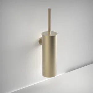 Ava Round Toilet Brush Holder - Brushed Brass