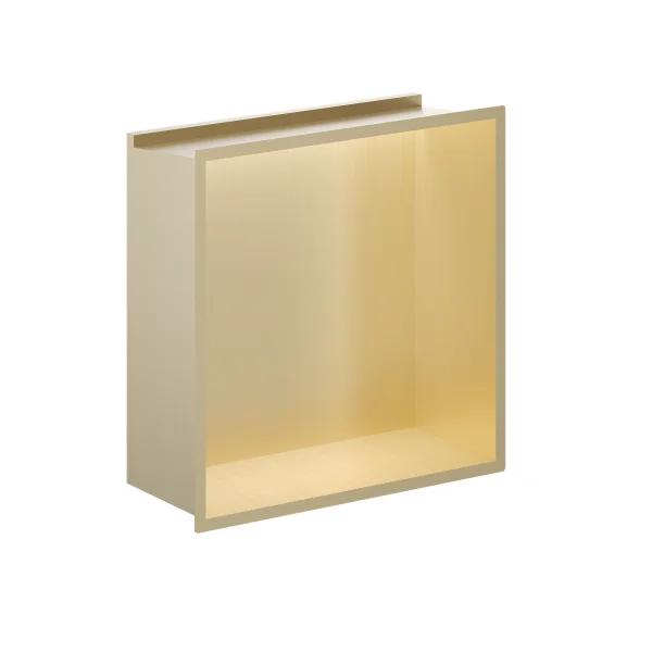 Crosswater Niches 305 X 305mm With Led Light Strip Brushed Brass