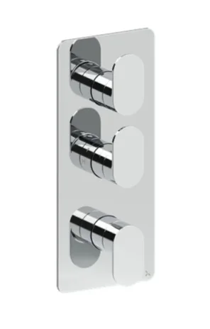 Crosswater Drift 2 Outlet 3 Handle Portrait Valve & Trimset Chrome detail view - Image 2