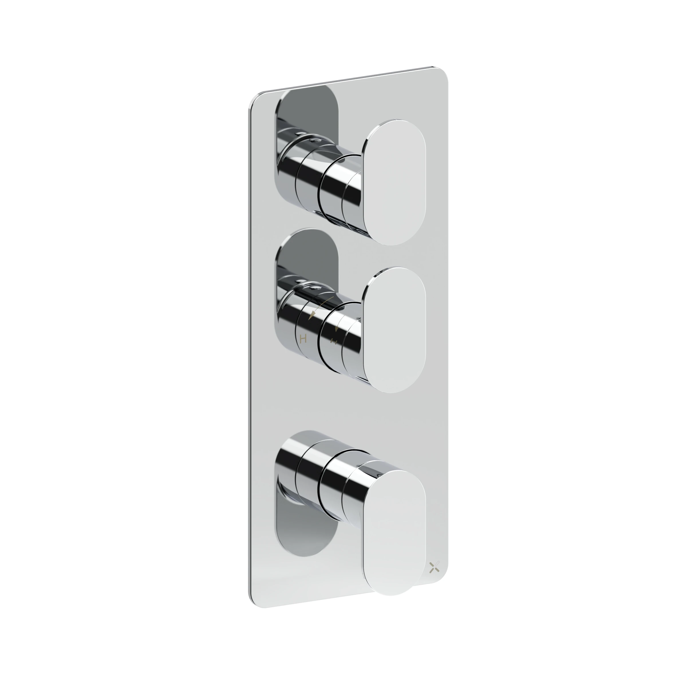 Crosswater Drift 2 Outlet 3 Handle Portrait Valve & Trimset Chrome
