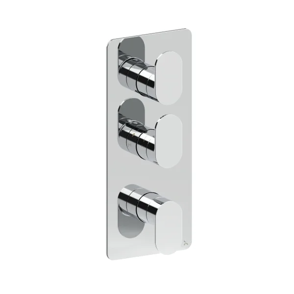 Crosswater Drift 2 Outlet 3 Handle Portrait Valve & Trimset Chrome