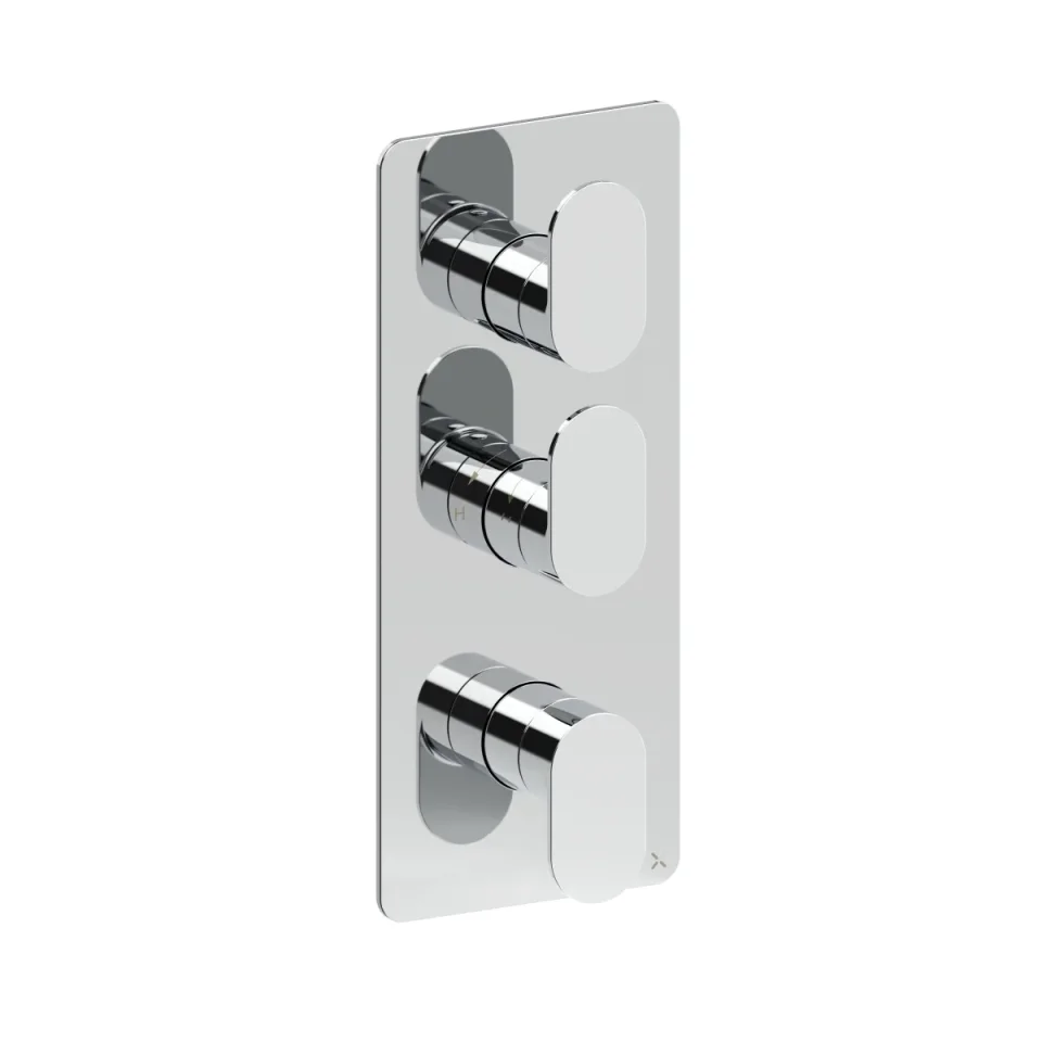 Crosswater Drift 2 Outlet 3 Handle Portrait Valve & Trimset Chrome product image - Image 1