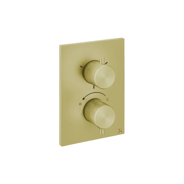 Crosswater Crossbox 3ONE6 3 Outlet Trim & Levers Stainless Brushed Brass Effect