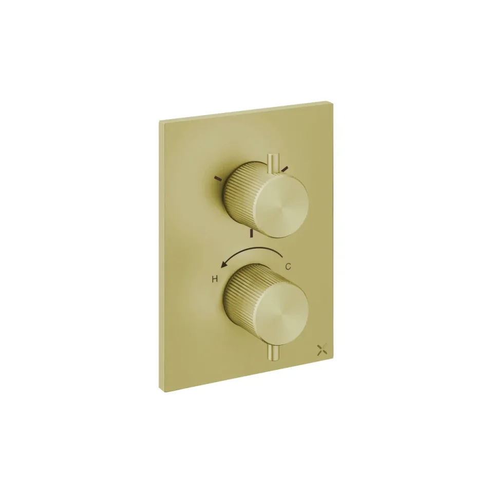 Crosswater Crossbox 3ONE6 3 Outlet Trim & Levers Stainless Brushed Brass Effect product image - Image 1