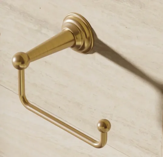Crosswater Belgravia Toilet Roll Holder Brushed Brass detail view - Image 1