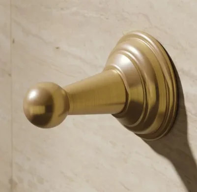 Crosswater Belgravia Single Robe Hook Brushed Brass detail view - Image 2