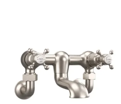 Crosswater Belgravia Crosshead Bath Filler Brushed Nickel detail view - Image 2