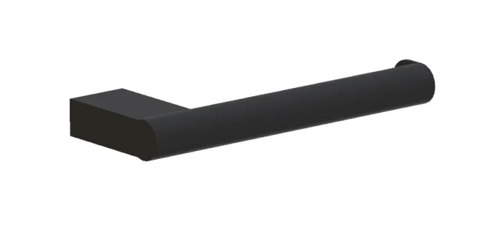 Ava Round Toilet Roll Holder - Brushed Black detail view - Image 2