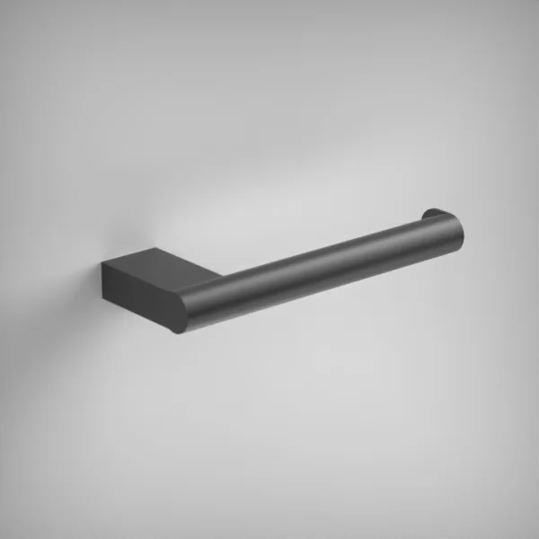 Ava Round Toilet Roll Holder - Brushed Black