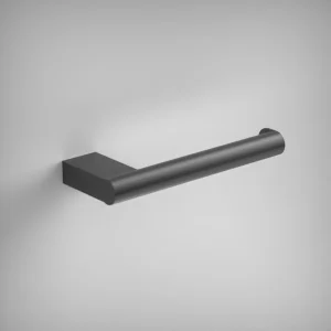 Ava Round Toilet Roll Holder - Brushed Black