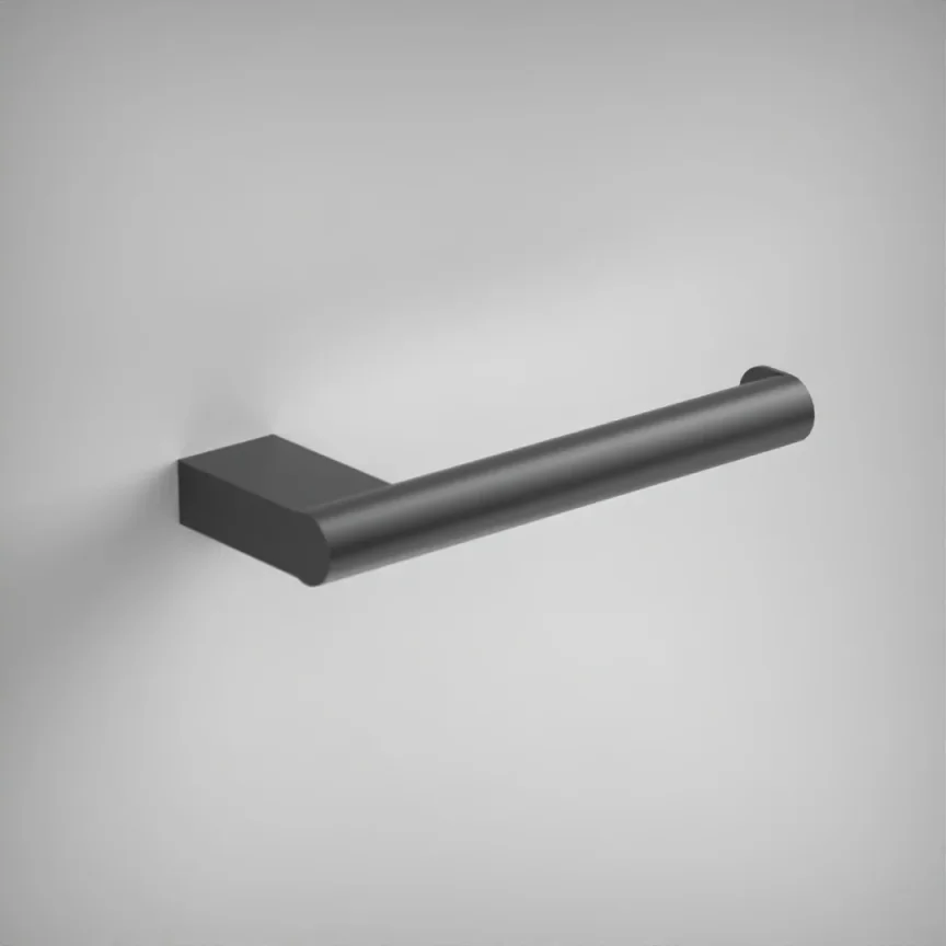 Ava Round Toilet Roll Holder - Brushed Black product image - Image 1