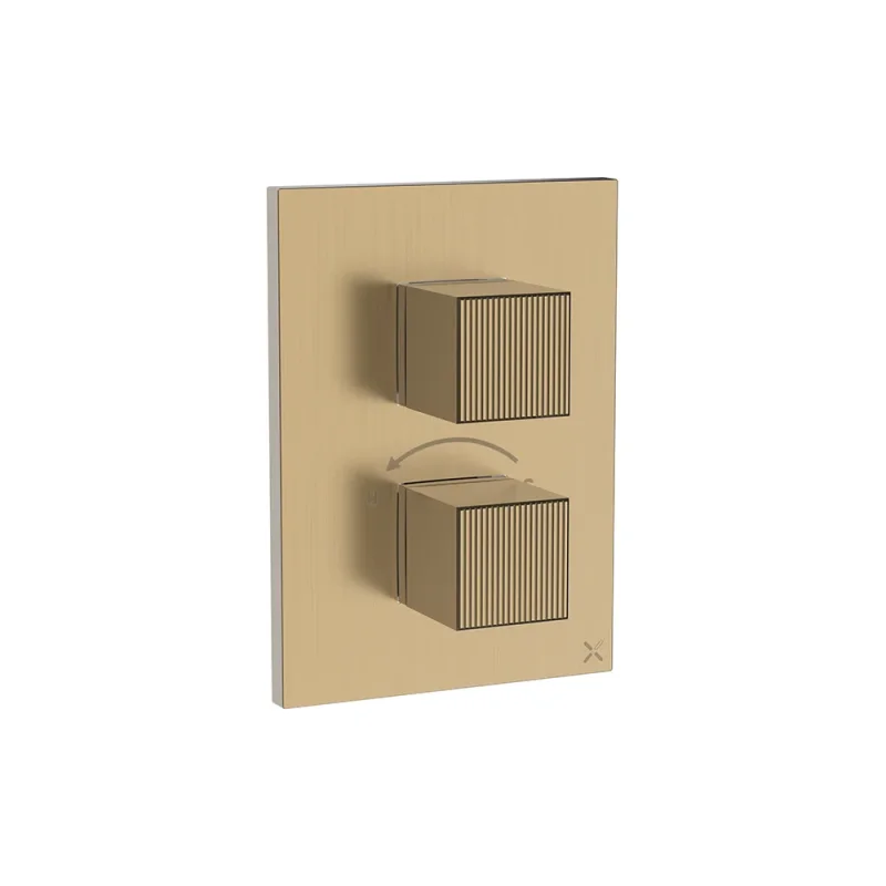 Crosswater Crossbox Limit 2 Oulet Trim & Levers Brushed Brass product image - Image 3
