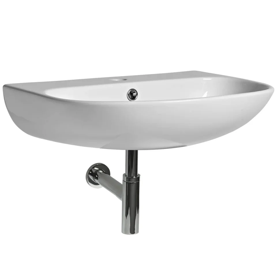 Roper Rhodes 550mm Orbit Thin Edge Basin 1 Tap Hole - White detail view - Image 2