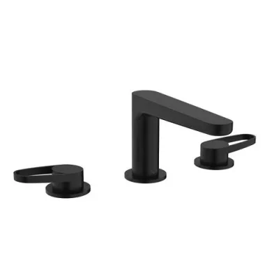 Crosswater Lazo Basin 3 Hole Set Matt Black detail view - Image 2