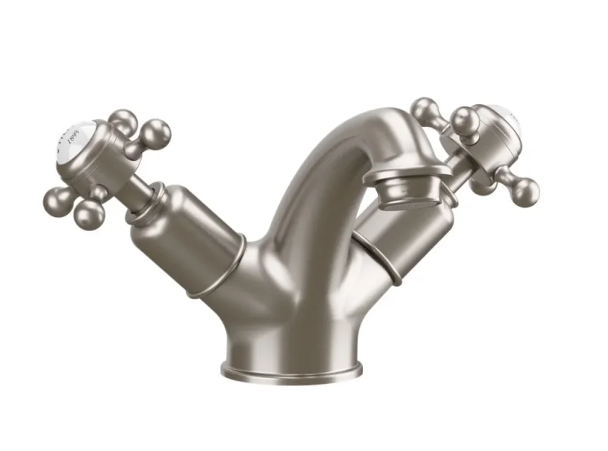 Crosswater Belgravia Crosshead Mono Mixer Brushed Nickel detail view - Image 2