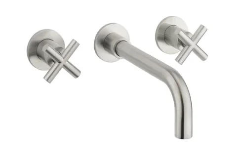 Crosswater MPRO Crosshead Basin 3 Hole Set Brushed Nickel detail view - Image 2
