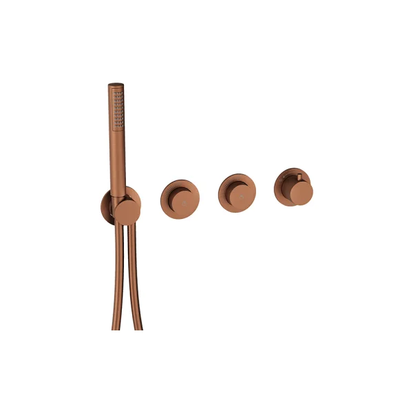 Crosswater Module Mrpo Push 2 Outlet Trimset With Handset Brushed Bronze
