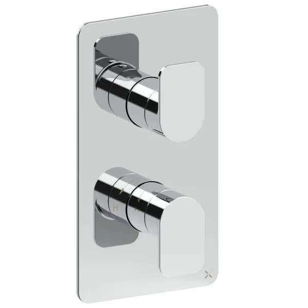 Crosswater Fuse 1 Outlet 2 Handle Valve & Trimset Chrome