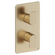 Crosswater Fuse 1 Outlet 2 Handle Valve & Trimset Brushed Brass detail view - Image 2