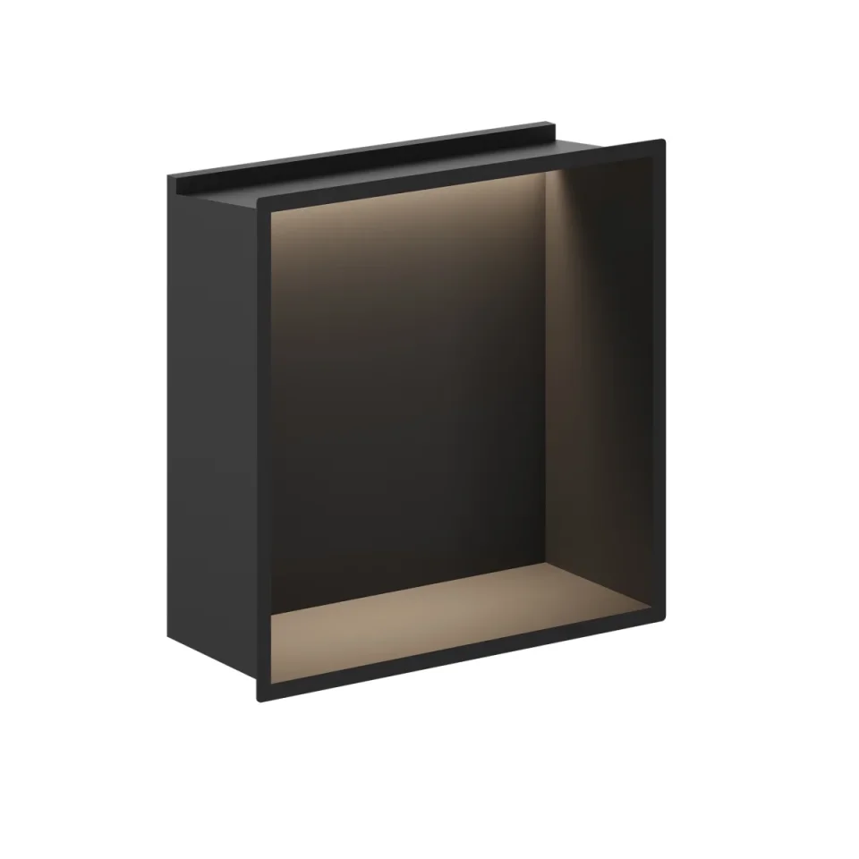 Crosswater Niches 305 X 305mm With Led Light Strip Matt Black product image - Image 3