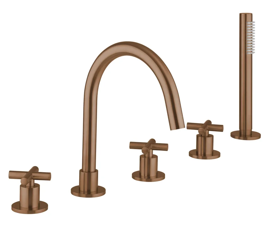 Crosswater MPRO Crosshead 5 Hole Bath Shower Mixer with Kit Brushed Bronze product image - Image 3