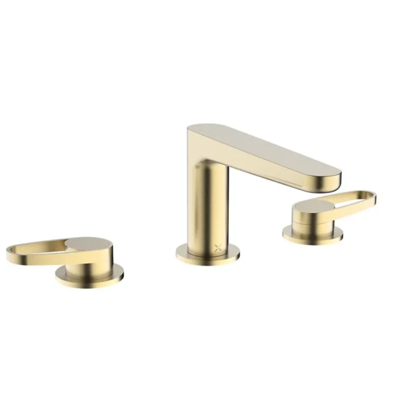 Crosswater Lazo Basin 3 Hole Set Brushed Brass detail view - Image 2