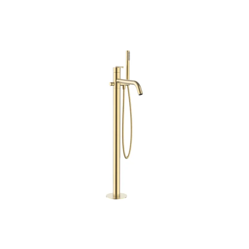 Crosswater 3ONE6 Lever Bath Floor Standing Filler Stainless Brushed Brass Effect product image - Image 3
