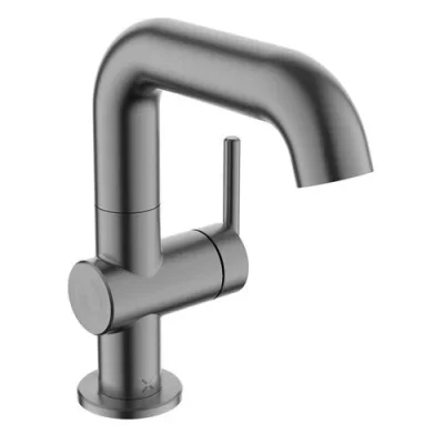 Crosswater 3ONE6 Lever Basin Side Deck Mixer 1 Handle Stainless Slate detail view - Image 2