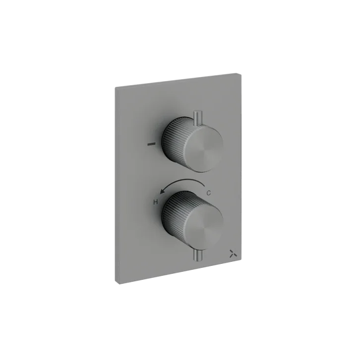 Crosswater Crossbox 3ONE6 2 Outlet Trim & Levers Stainless Slate detail view - Image 2