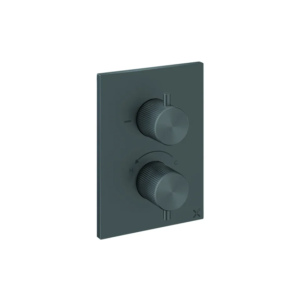 Crosswater Crossbox 3ONE6 2 Outlet Trim & Levers Stainless Slate product image - Image 1