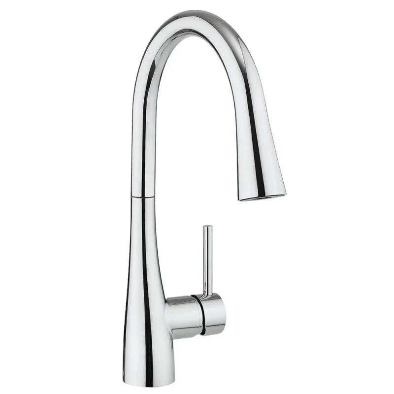 Crosswater Cook Side Lever Kitchen Mixer with Concealed Dual Function Spray Chrome detail view - Image 2
