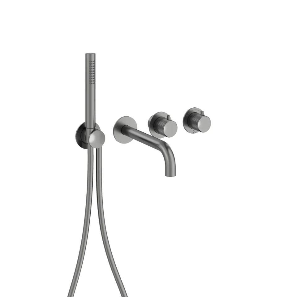 Crosswater Module 3one6 2 Control Trimset With Bath Spout & Handshower Stainless Slate product image - Image 3