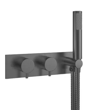 Crosswater Mpro 2 Handle Trimset Integrated Handset Slate detail view - Image 2
