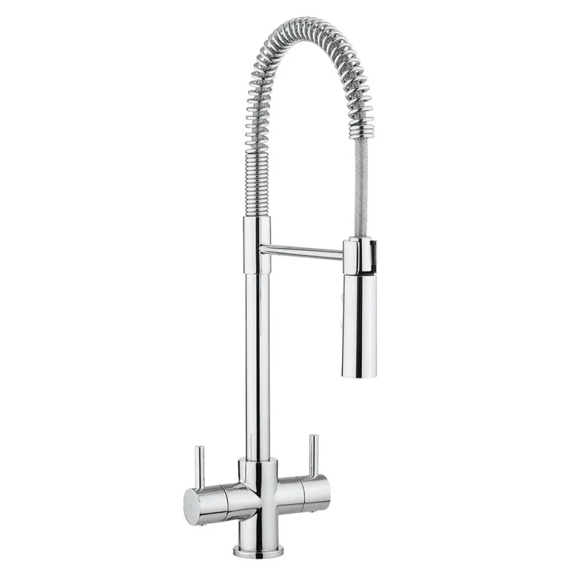 Crosswater Cook Dual Control Kitchen Mixer with Flexi Spray Chrome detail view - Image 2
