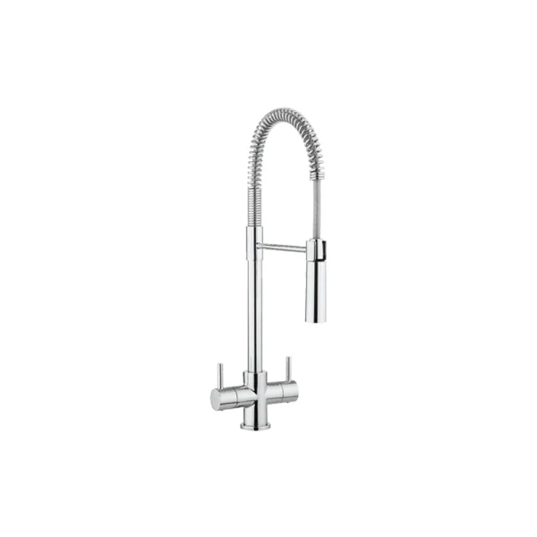 Crosswater Cook Dual Control Kitchen Mixer with Flexi Spray Chrome