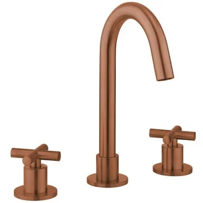 Crosswater MPRO Crosshead Basin Set Single Plate Brushed Bronze detail view - Image 2