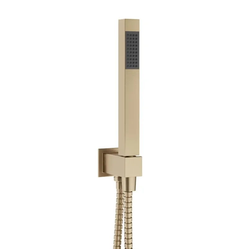 Crosswater Square Designer Shower Kit Brushed Brass detail view - Image 2