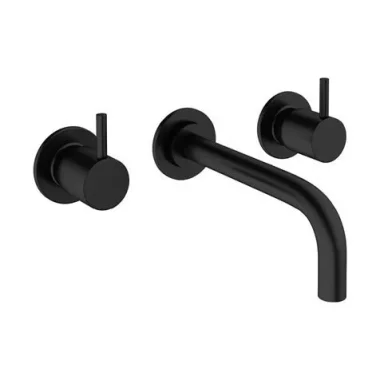 Crosswater MPRO Basin 3 Hole Trim Set Matt Black detail view - Image 2