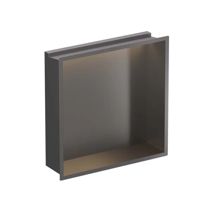 Crosswater Niches 305 X 305mm X 80mm With Led Light Strip Slate detail view - Image 2
