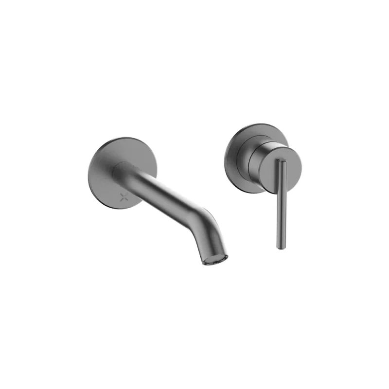 Crosswater 3ONE6 Lever Basin 2 Hole Set Wall Mounted Stainless Slate product image - Image 3