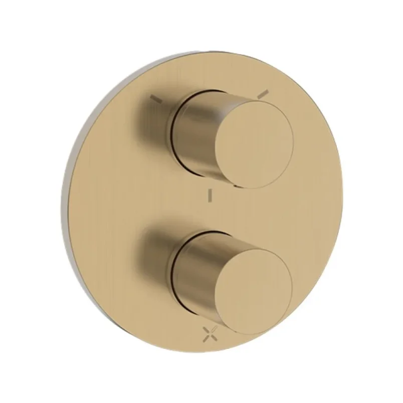 Crosswater Crossbox Lazo 3 Outlet Trim & Levers Brushed Brass detail view - Image 2
