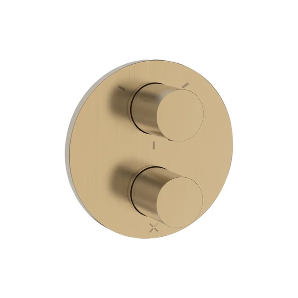 Crosswater Crossbox Lazo 3 Outlet Trim & Levers Brushed Brass