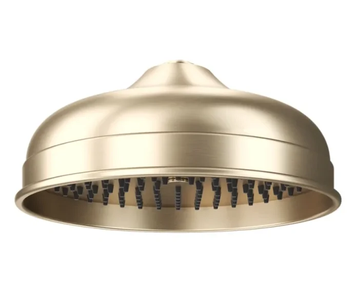 Crosswater Belgravia Shower Head 200mm Easy Clean Brushed Brass detail view - Image 5