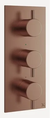 Crosswater Mpro 3 Handle Shower Handset Etched Trimset Portrait Brushed Bronze detail view - Image 2