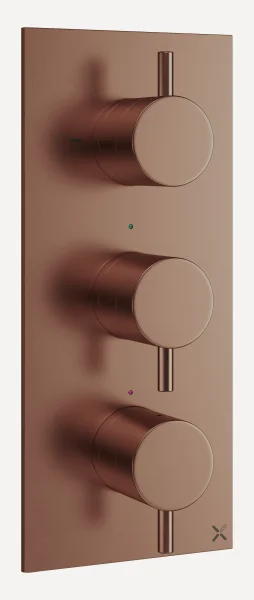 Crosswater MPRO 3 Handle Shower Handset Etched Portrait Brushed Bronze - Trim and Levers Only