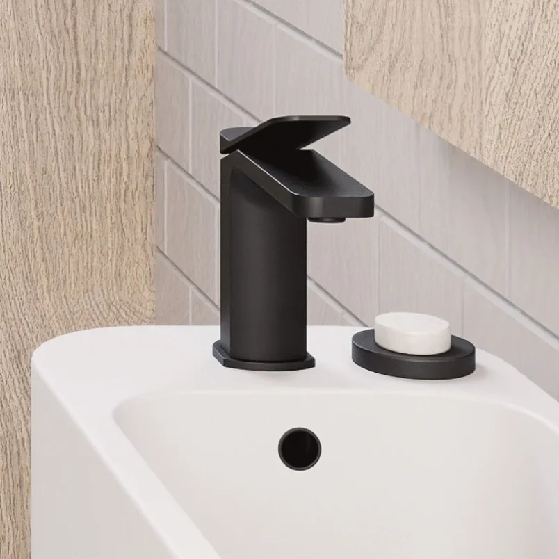 Crosswater Glide II Basin Monobloc Matt Black detail view - Image 2