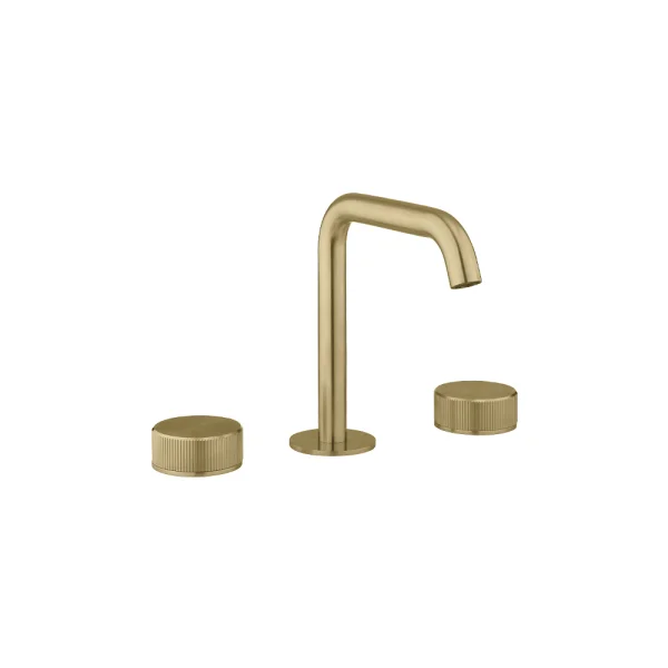 Crosswater 3ONE6 Basin 3 Hole Set Deck Mounted Stainless Brushed Brass Effect