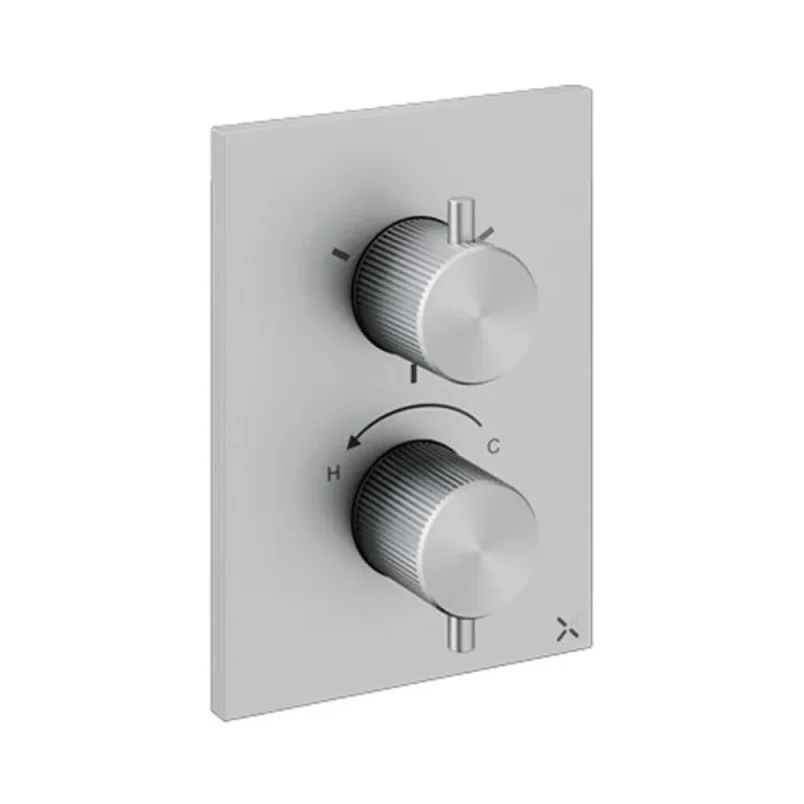 Crosswater Crossbox 3ONE6 3 Outlet Trim & Levers Stainless detail view - Image 2