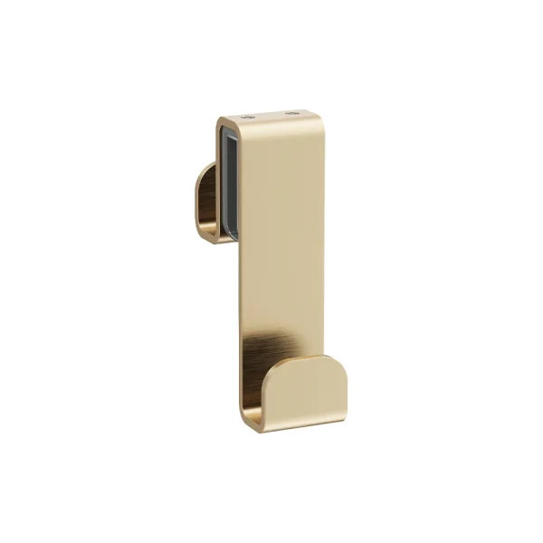 Crosswater Fold Single Hook Over Glass 8mm or 10mm Brushed Brass