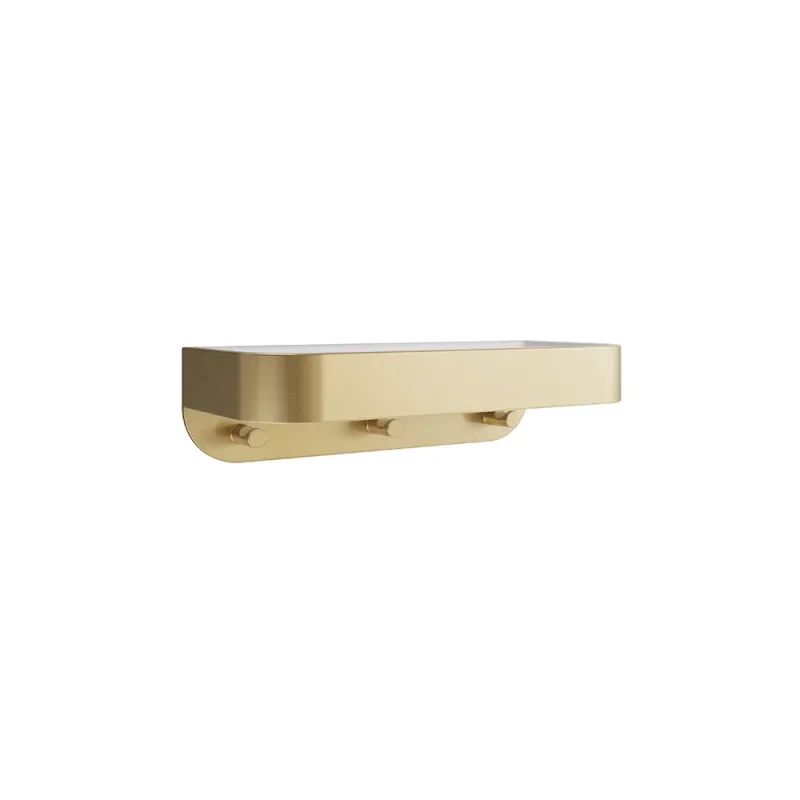 Crosswater Shower Basket Wall Mounted White Insert Brushed Brass product image - Image 3